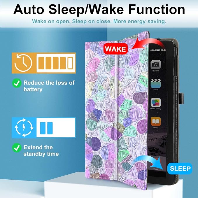 Case for Amazon Kindle Fire HD 10 Tablet (13th/11th Generation 2023/2021 Release) &amp Fire HD 10 Plus Tablet - Slim Folding Stand Folio Cover with Auto Wake/Sleep and Hand Strap Black