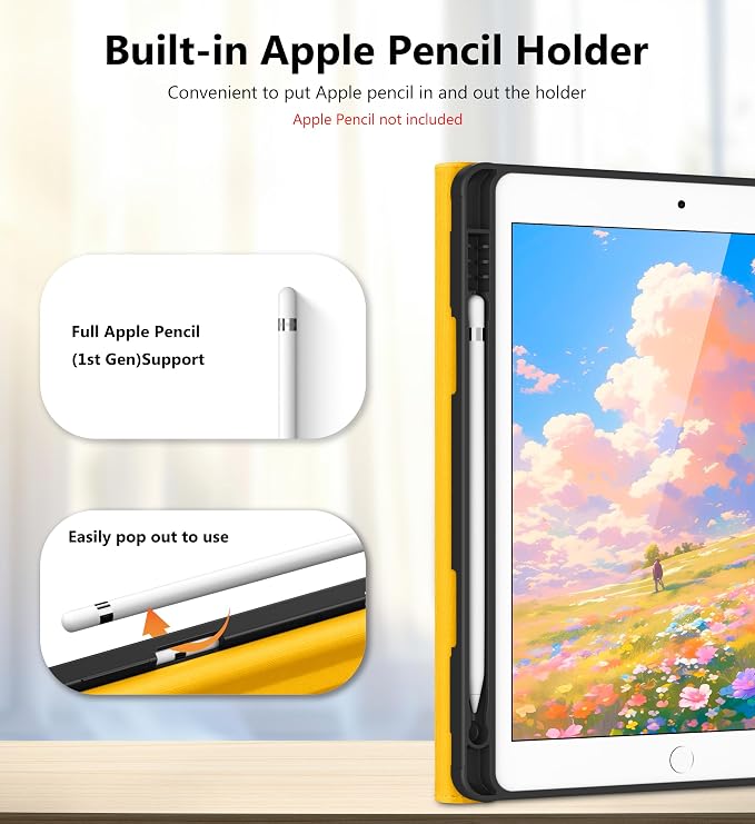 DTTO for iPad 9th/8th/7th Gen Case 10.2 Inch (2021/2020/2019) Brown | 360 Degree Rotating Premium Faux Leather Folio Stand Cover with Pencil Holder Auto Sleep/Wake Multiple Angles Hand Strap