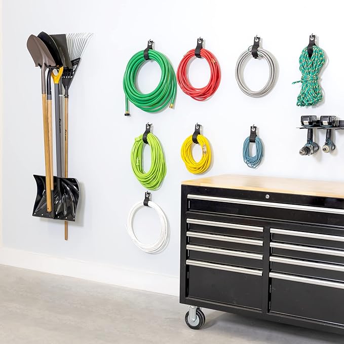 StoreYourBoard Garage Garden Tool Wall Mount Hook, Garage Organization and Storage, Shovel & Rake Hangers Yard Tool Rack, Industrial Steel Holds 50 Pounds