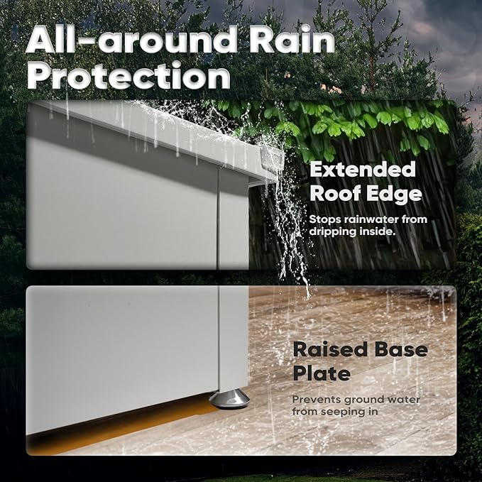 Quictent 150 Gallon Metal Outdoor Deck Box with Hydraulic Lid, Easy Assemble Waterproof Weather-Resistant Storage Bin, 660LBS Capacity for Patio/Garden/Poolside, White