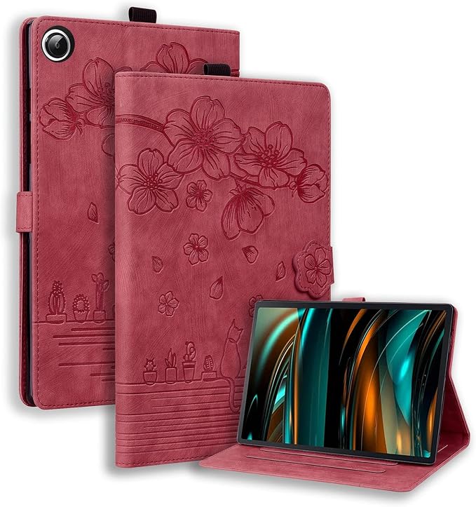 Case for Honor MagicPad 3 Pro 12.3 12.3 2026Multi-Angle Viewing PU Leather Folio Stand Cover with Pencil HolderShockproof Protective Case for Honor MagicPad 3 Pro 12.3 2026Rose Red