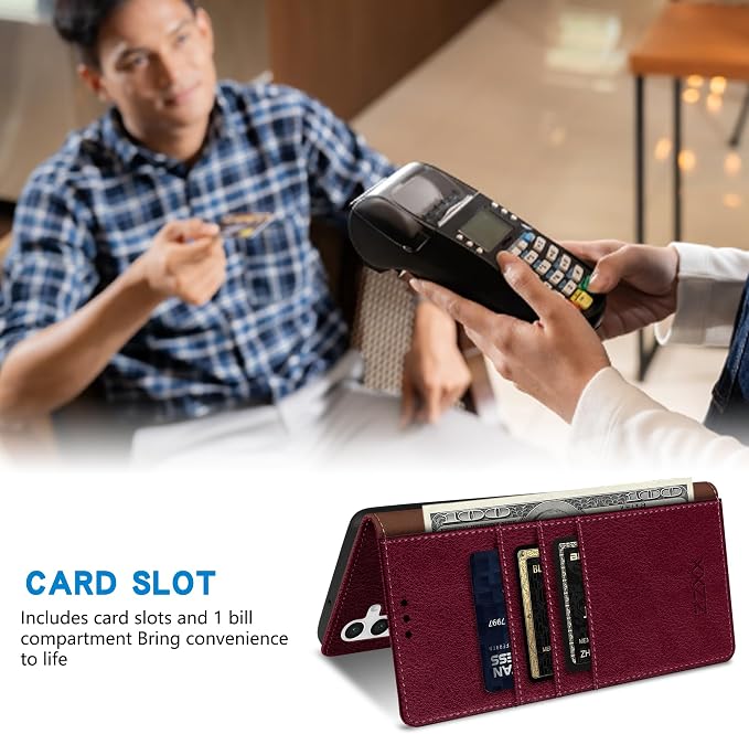 ZZXX for Samsung Galaxy S25 Wallet Case with [RFID Blocking] Card Slot Stand Strong Magnetic Leather Flip Fold Protective Phone Case for Samsung Galaxy S25 Case Wallet(Black-6.2 inch)