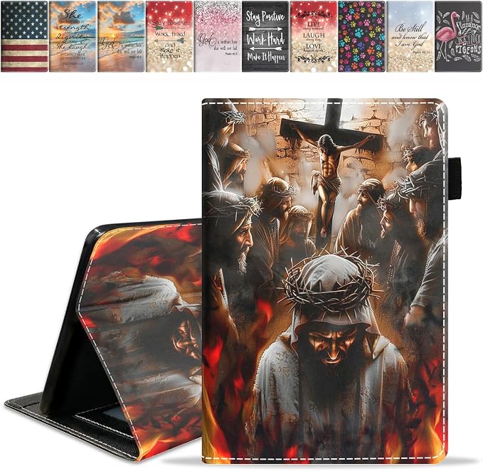 Case for Amazon Fire HD 10 Tablet (9th/7th Generation 2019/2017 Release) Slim PU Leather Cover with Card Slot &amp Auto Wake/Sleep for Fire 10.1 Tablet African American Girl
