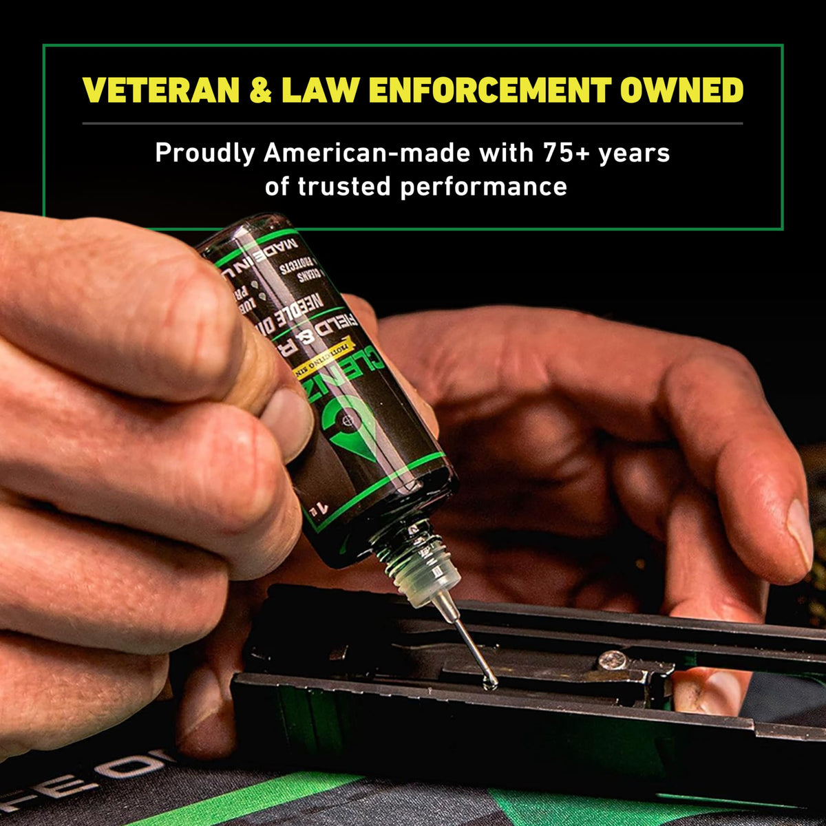 Clenzoil Field & Range Gun Cleaner Lubricant Protectant [CLP] Needle Oiler | Gun Cleaner + Lube in One | 1oz. Bottle of Gun Oil w/Steel Precision Needle Oiler Tip