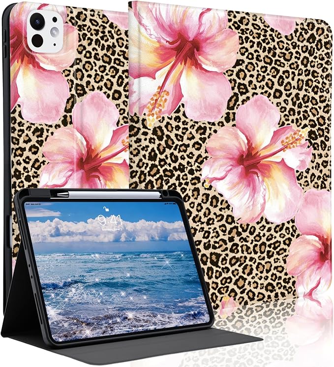 Cute Maple Bear Case for 10.2 iPad 2019/2020/2021(7th/8th/9th Gen) with Pencil Holder Auto Wake/Sleep Leather Soft TPU Back Cover for Women Girls