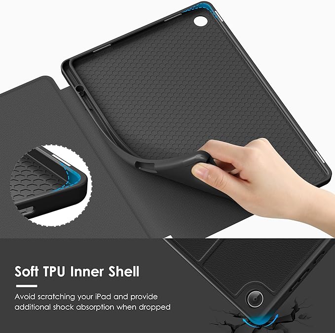 Case for Samsung Galaxy Tab A11+ Plus 11 inch 2026 Model (SM-X230/X236)Multiple Angles Stand CoverSoft BackPencil Holderand Auto Sleep/WakeBlack