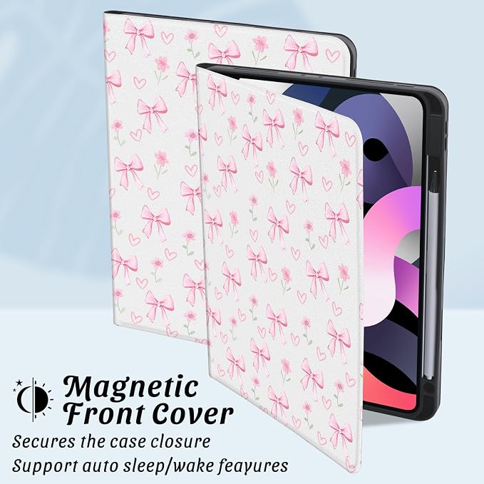 Cute Maple Bear Case for 10.2 iPad 2019/2020/2021(7th/8th/9th Gen) with Pencil Holder Auto Wake/Sleep Leather Soft TPU Back Cover for Women Girls