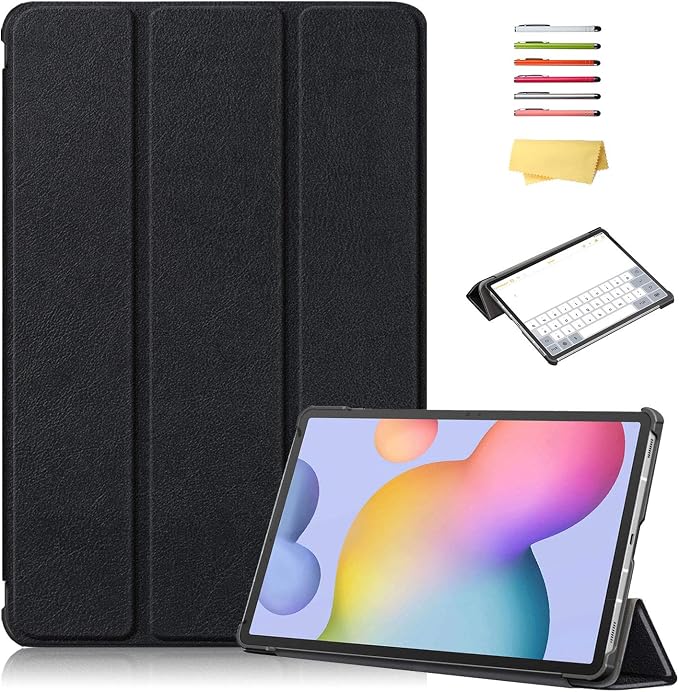 Case for Samsung Galaxy Tab S8 Plus 12.4 2022/S7 FE 2021/S7 Plus 2020 (SM-X800/X806/T730/T733/T736/T738/T970/T975/T976) Lightweight Tri-Fold Stand Thin Cover Auto Wake/Sleep Almond Blossom