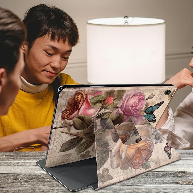 Astronaut Mushrooms Pattern Case for iPad 10.2 iPad 9th Generation 2021/ iPad 8th Generation 2020/ iPad 7th Generation 2019360 Degree Rotating Stand Protective Cover with Auto Sleep/Wake