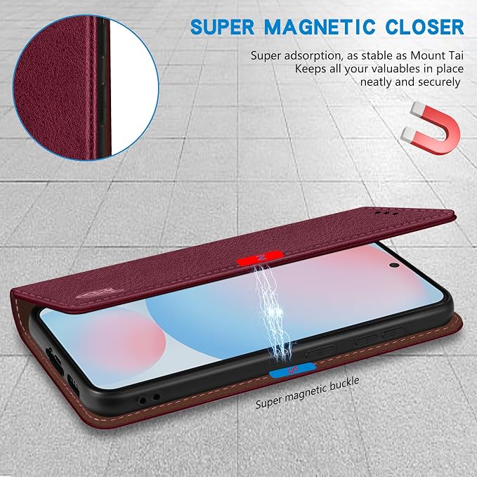 ZZXX for Samsung Galaxy S25 Wallet Case with [RFID Blocking] Card Slot Stand Strong Magnetic Leather Flip Fold Protective Phone Case for Samsung Galaxy S25 Case Wallet(Black-6.2 inch)