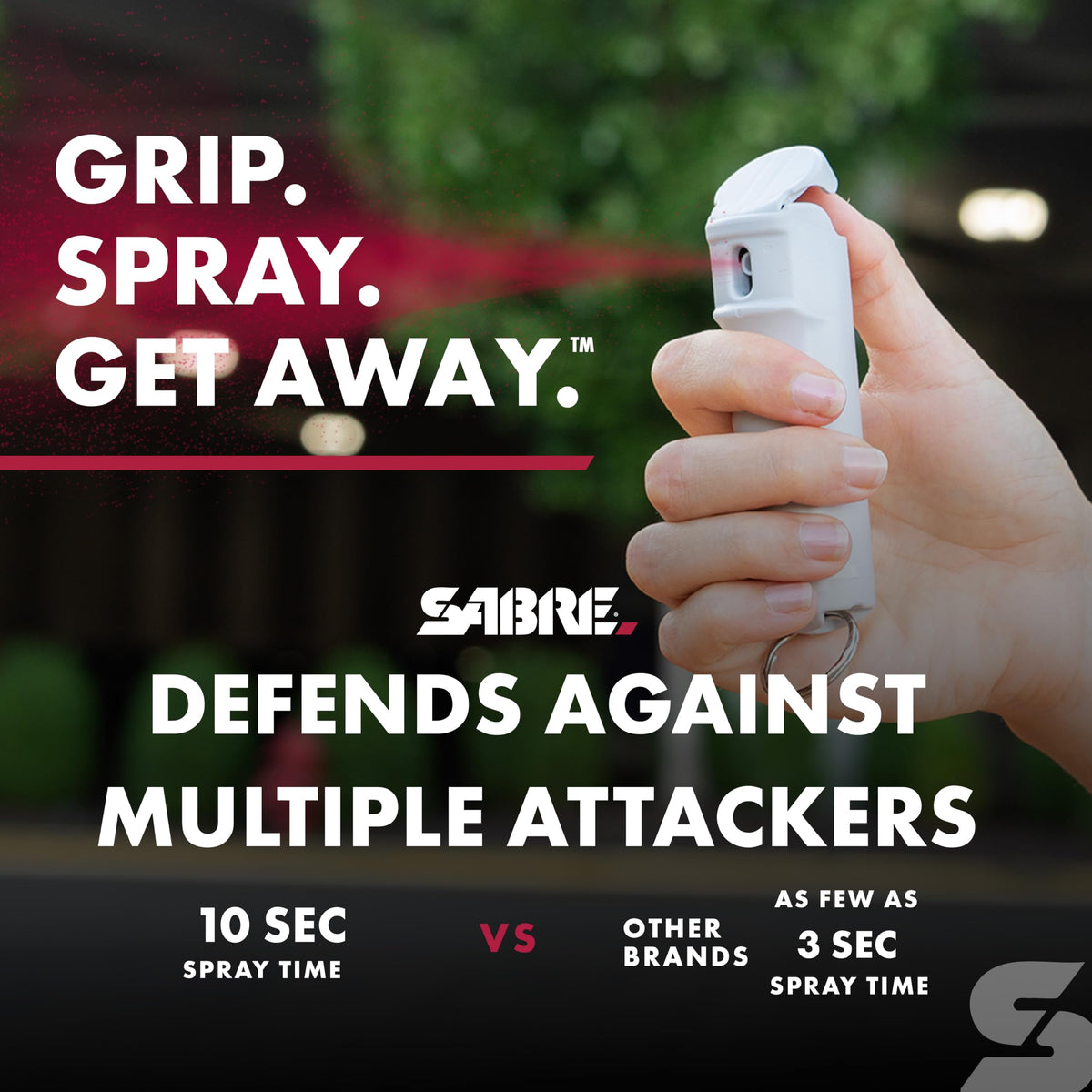 SABRE Pepper Gel with Fast Flip Top, Maximum Strength OC Spray, Snap Clip for Easy Carry and Fast Access, Finger Grip for More Accurate and Faster Aim, UV Marking Dye, 0.54 fl oz, Easy to Use Safety