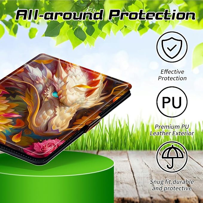 for Walmart Onn 10.1 2024 Onn 10.1 Gen 4 Universal Tablet Case 360 Degree Rotating Kickstand Protective Stand Case with Multiple Viewing PU Leather Shell Case Black Book Cat