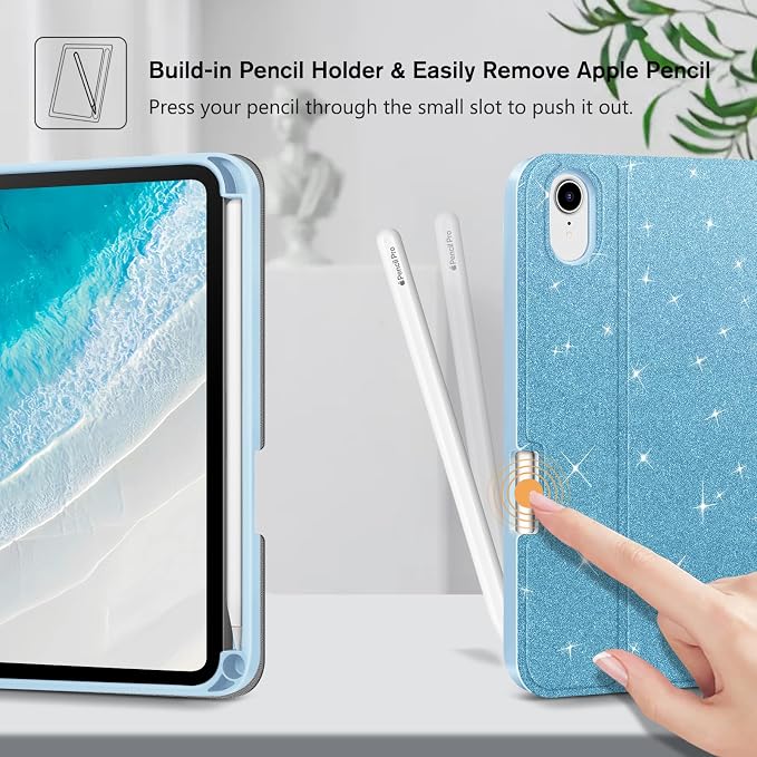 FINTIE Keyboard Case for iPad mini 7th Generation (A17 Pro) / mini 6 8.3 | Detachable Magnetic Bluetooth Keyboard Soft TPU Cover Multi-Angle Viewing Pencil Holder Backlight/Fantasy Ombre