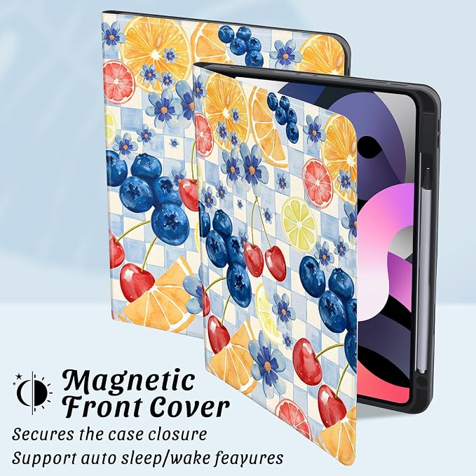 Cute Maple Bear Case for 10.2 iPad 2019/2020/2021(7th/8th/9th Gen) with Pencil Holder Auto Wake/Sleep Leather Soft TPU Back Cover for Women Girls