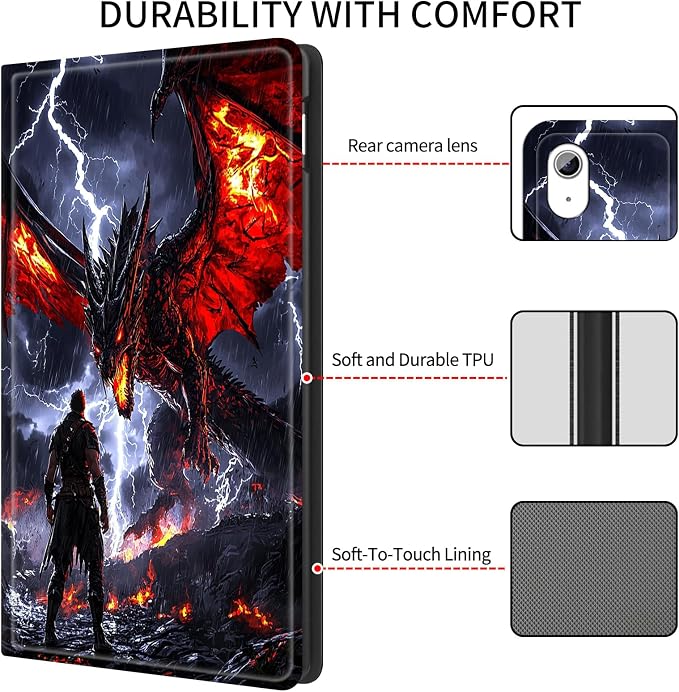 Case for iPad (A16) 11th Generation 11 Inch (2025)/ iPad 10th Generation 10.9 inch 2022Slim PU Leather Smart Cases Covers with Auto Wake/Sleep-Beast Roared