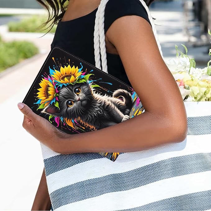 Case for Samsung Galaxy Tab A9 Plus 11 Inch 2023 Model (SM-X210/X216/X218) Premium PU Leather Stand Folio Cover with Auto Sleep/Wake Abstract Colorful Dog