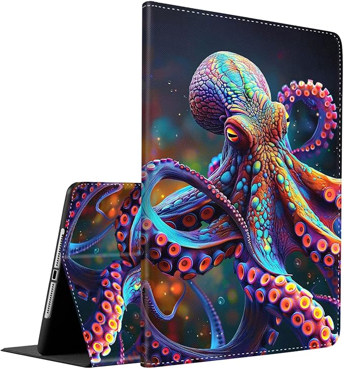 Case for iPad (A16) 11th Generation 11 Inch (2025) iPad 10th Generation 10.9 Inch (2022)，Slim Fit Foldable Standing Cover Case with Auto Sleep/Wake ，Moth Moon