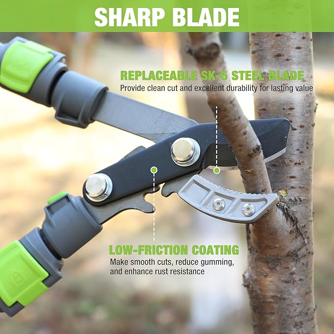 WORKPRO Extendable Anvil Lopper for Gardening, 25-37" Branch Cutter with 1.6" Cutting Capacity, Heavy-Duty Pruning Shear Featuring Gear System for Tree Trimming, Handheld Garden Shear with Sharp Blade
