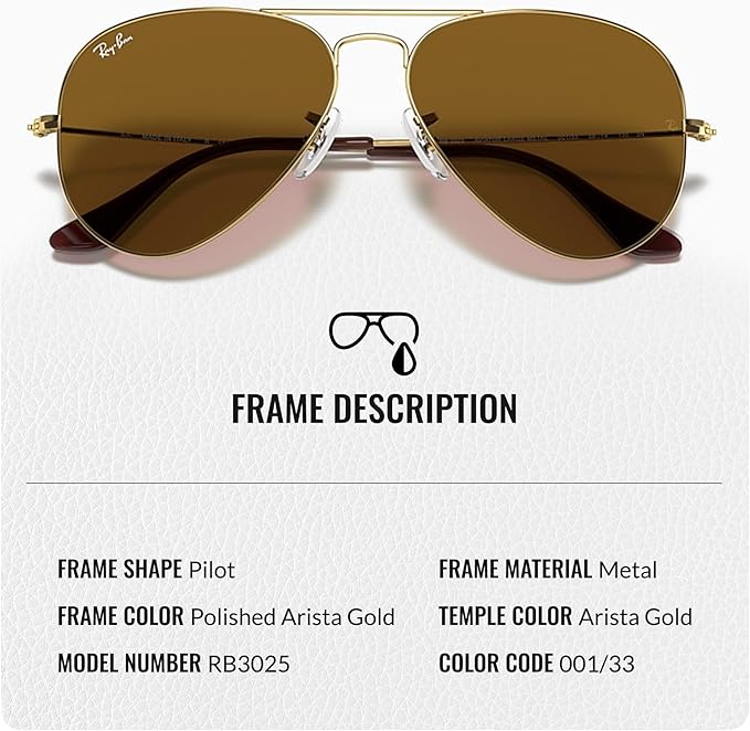 Ray-Ban RB3025 AVIATOR GRADIENT Pilot Shaped Sunglasses for Men & Women with Official RAYBAN Eyewear Kit