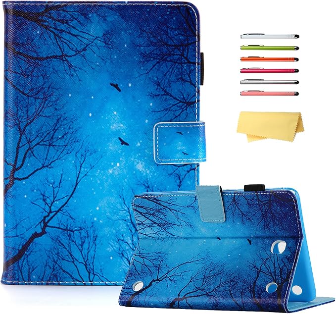 Case for Samsung Galaxy Tab A 8.0 inch Tablet Case 2015 (Model SM-T350/T355/P350/P355) with Pencil Holder [Auto Sleep/Wake] Stand Folio PU Leather Shockproof Cover Magnetic Smart WalletNight