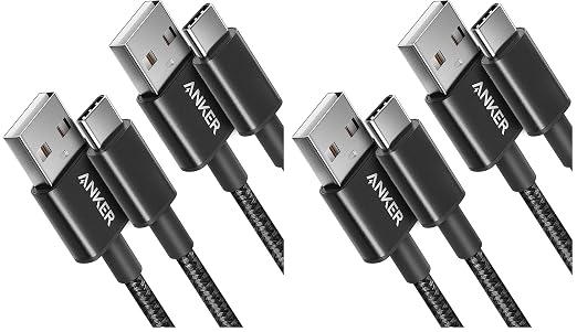 Anker Cable [2 Pack 10ft] USB A to USB C Cable for iPhone 17 SeriesSamsung Galaxy S10 S10+ LG V30 Beats Fit Pro and More (Black).