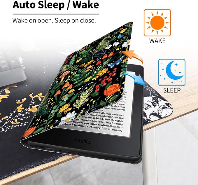 Case for All-New 7 Kindle Paperwhite 12th Gen 2024 &amp Kindle Colorsoft Signature EditionPU Leather Cover with Auto Sleep Wake FeatureAmerican Flag Eagle