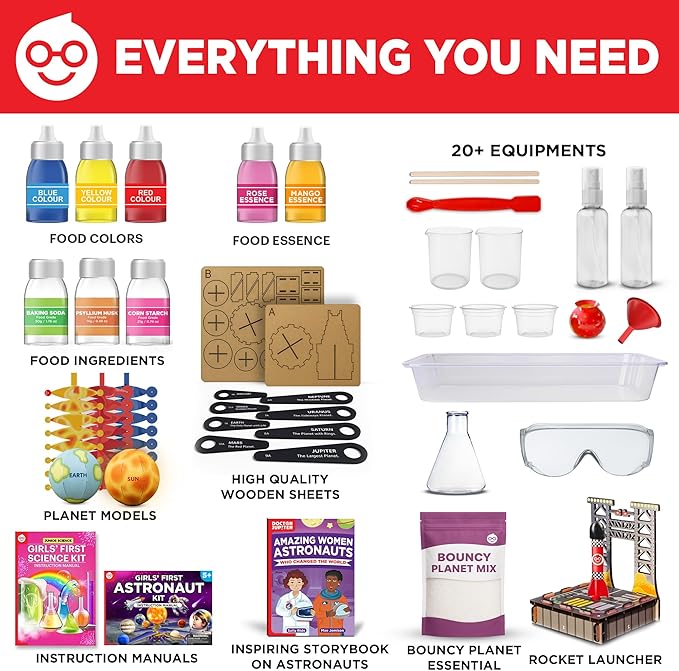 Doctor Jupiter My First STEM Gift Set | Set of ‘Girls' First Science Kit’, ‘Girls' First Astronaut Kit’ for Ages 5+ | Birthday Gift Ideas, STEM Learning & Educational Toys for 5,6,7,8 Year Old