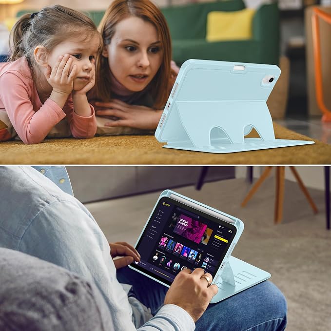 VIKESI Case for iPad mini 7 (A17 Pro) and iPad mini 6Multiple Angles Magnetic Stand CoverShockproof Soft BackPencil Holderand Auto Sleep/WakeBlack