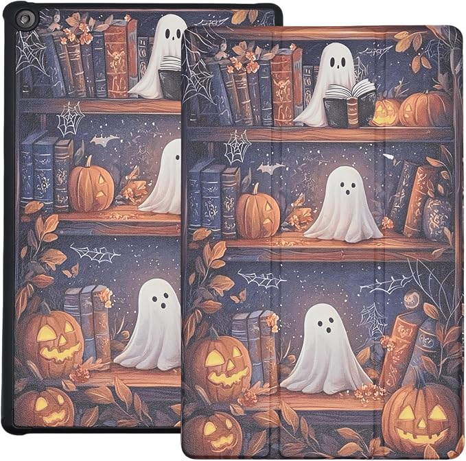 Case for Amazon Fire HD 10 Tablet (7th and 9th Generation 2017 and 2019 Release) Lightweight PU Leather Stand Cover with Auto Wake/Sleep Book and Flowers