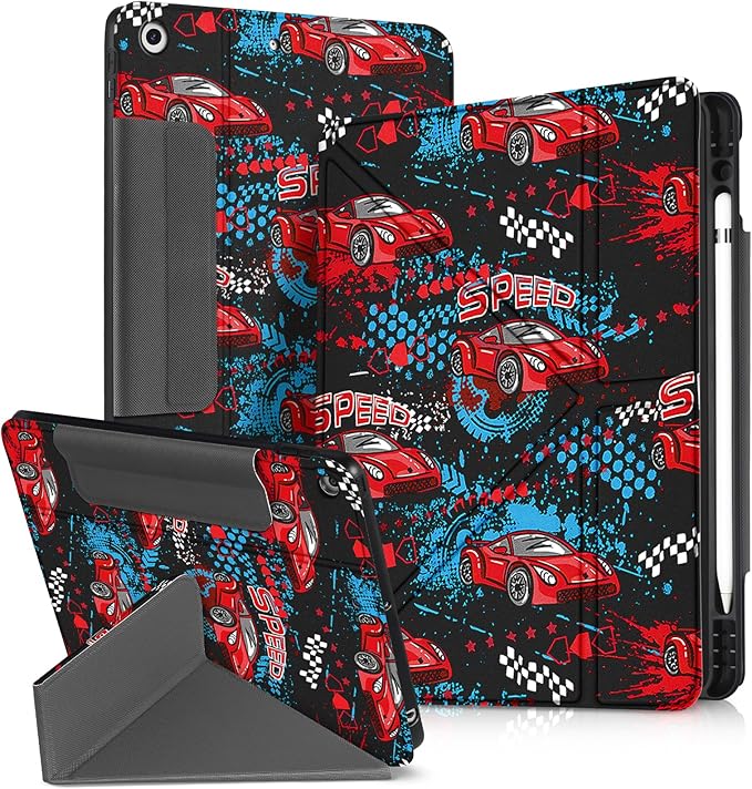 for iPad 9th/8th/7th Generation 10.2 Inch Case with Pen Holder for Boys Girls Women Men Cute Cartoon Anime Cool Funny Protector Stand Tablet Cover for Apple i Pad 7/8/9 Book Cat
