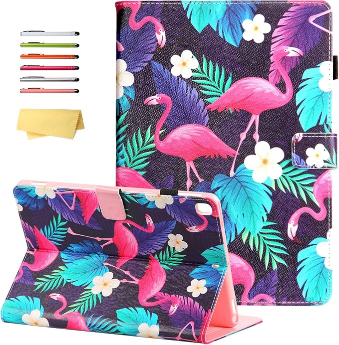 for Apple iPad 9th/8th/7th Generation 10.2 Inch Case 2021/2020/2019Smart PU Leather Folio Stand Magnetic Wallet with Card Pockets [Auto Wake/Sleep] Soft TPU Shockproof Cover Pink Beach Sea