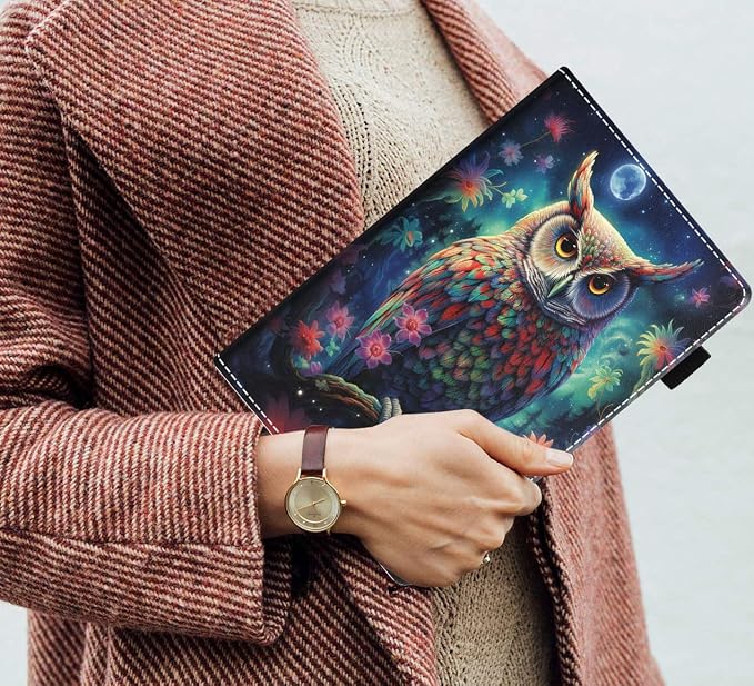 Case for Amazon Fire HD 8/HD 8 Plus Tablet (8 12th/10th Generation 2024/2022/2020 Release) Slim PU Leather Stand Folio Cover with Auto Wake Sleep African Woman Wolf