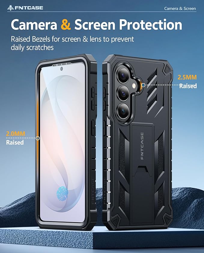 FNTCASE for 11 Pro XL Case Rugged Kickstand 2 Front Frames Black | Built-in Screen Protector 20FT Military-Grade Drop Protection Rugged Heavy Duty Shockproof Full Body Protective Cover