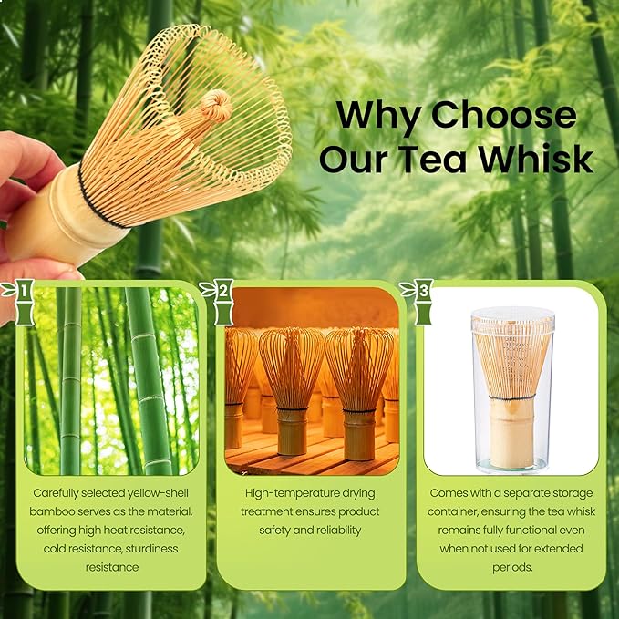 GBBG Matcha Whisk Set, Ceramic Matcha Kit Desert Style, Matcha Whisk and Bowl, Bamboo Scoop and Rest, Sifter and Tea Towel, 7 Pcs Gifts for Matcha Lover (Blue)