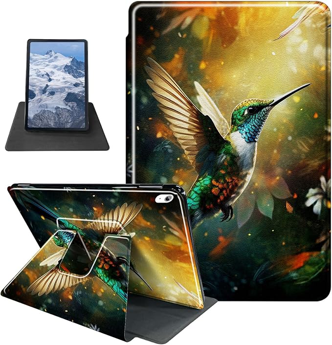 Astronaut Mushrooms Pattern Case for iPad 10.2 iPad 9th Generation 2021/ iPad 8th Generation 2020/ iPad 7th Generation 2019360 Degree Rotating Stand Protective Cover with Auto Sleep/Wake