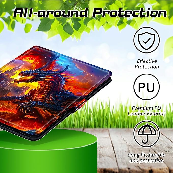 for Walmart Onn 10.1 2024 Onn 10.1 Gen 4 Universal Tablet Case 360 Degree Rotating Kickstand Protective Stand Case with Multiple Viewing PU Leather Shell Case Black Book Cat