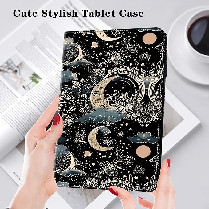 Case for Samsung Galaxy Tab A11 Plus/ A9 Plus 11 Inch PU Leather Tablet Cases Flip Folio Multi-Angle Viewing Stand Protective Cover with Card Slots - Brown Owl