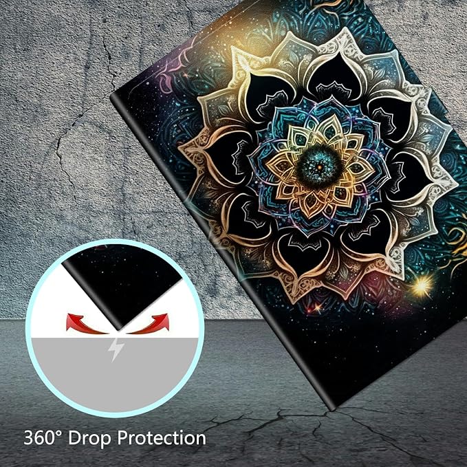 Universal Case for 10.6 inch 11 inch TabletUniversal Case for 10.6-11 Inch Touchscreen TabletSlim PU Leather Stand Folio Shell Cover with 360 Degree Rotatable Kickstand ViewingAbstract Sun Leaf