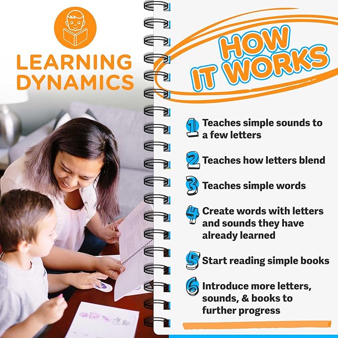 Learning Dynamics 4 Weeks to Read – Learn How to Read & Write Program Includes 53 Books, Teaching Manual, Activity Workbooks, CD, Flashcards , Manipulatives – Teaches Letters, Phonics & Reading
