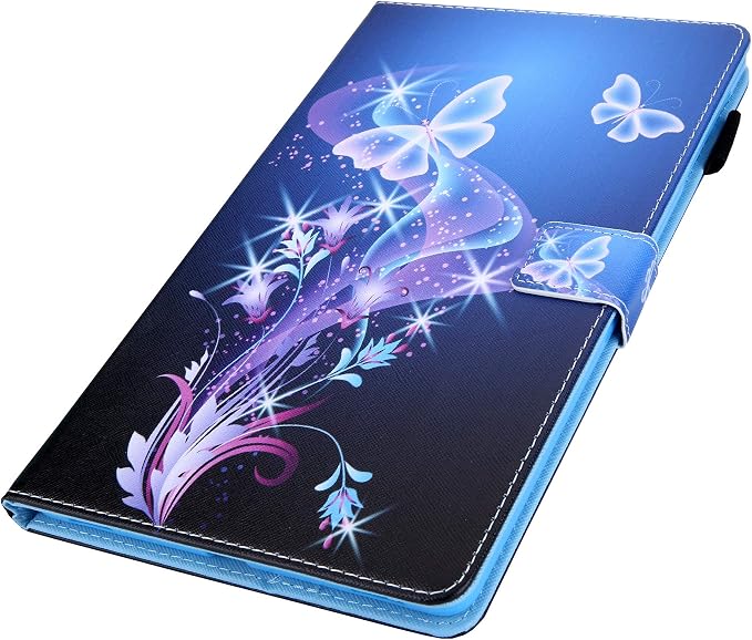 for Galaxy Tab A 8.4 Case 2020 Model (SM-T307/T307U) with Pencil Holder Pockets Multi-Angle Viewing Folio Stand PU Leather Shockproof TPU Cover for Samsung Tab A 8.4 T307 Black Rose Flower