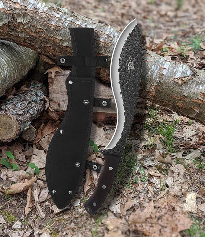 JXE JXO Machete, Full Tang Machete for Cutting Trees Heavy Duty, 3Cr13 Steel with Nylon Sheath for Yard Work, Bushcraft and Outdoor