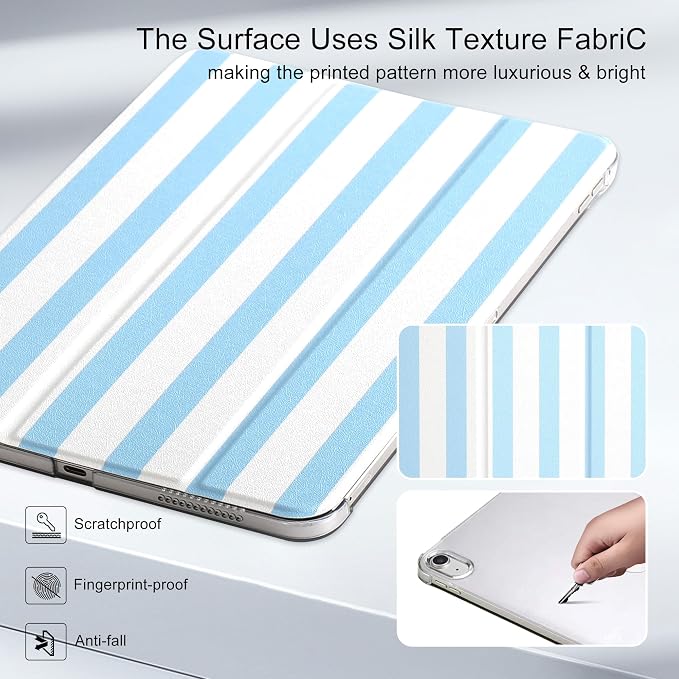 for iPad Air 11-inch M4 2026 M3 2025 M2 2024 iPad Air 5th 2022 / 4th Gen 2020 10.9-inch Slim Foldable Stand Hard PC Translucent Back Shell Smart Cover - [Auto Wake/Sleep]-Black Polka dots