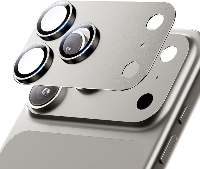 for iPhone 17 Pro Camera Lens Protector - 12FT Shatterproof | Military Grade Protection Strong Adsorption 9H+ Tempered Glass Camera Screen Full Protective Cover Case Friendly Black