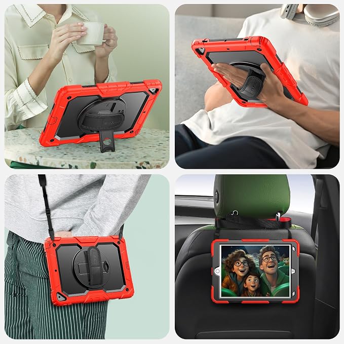 SEYMAC Case for iPad Air 3/ Pro 10.5 inch/Air 3rd Generation 10.5'' Black | Heavy Duty Shockproof Protective Built-in Screen Protector 360° Rotating Stand Hand/Shoulder Strap