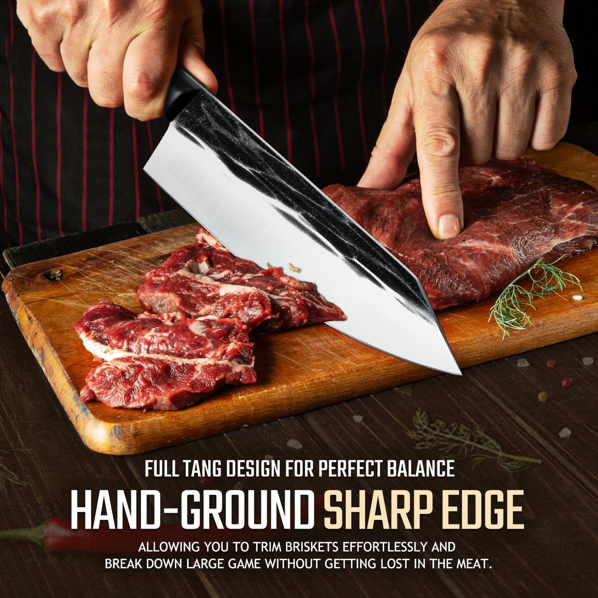 Huusk Japanese Cooking Knife, Butcher Knives for Meat Cutting