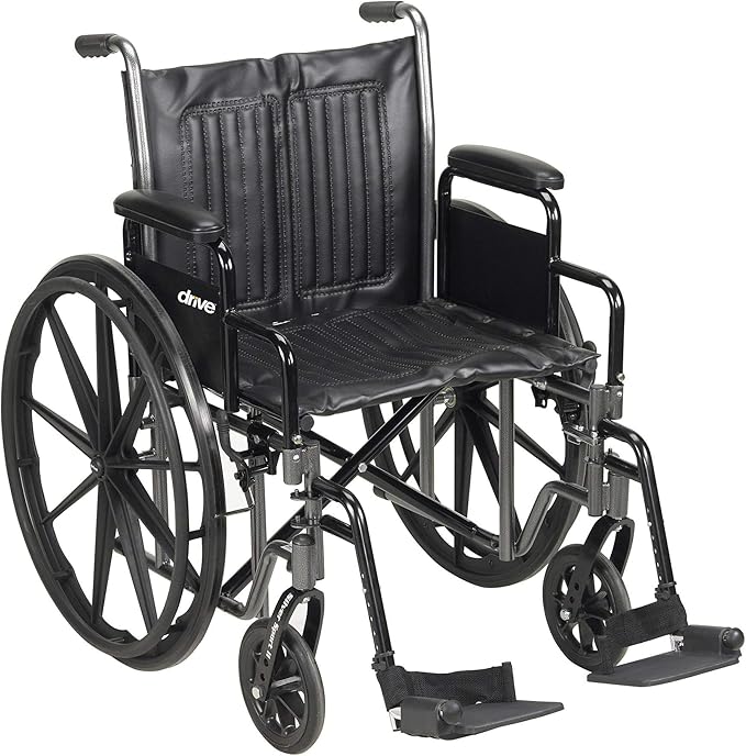 McKesson Wheelchair, Swing Away Foot Leg Rest, Desk Length Arms, 20 in Seat, 300 lbs Weight Capacity, 1 Count