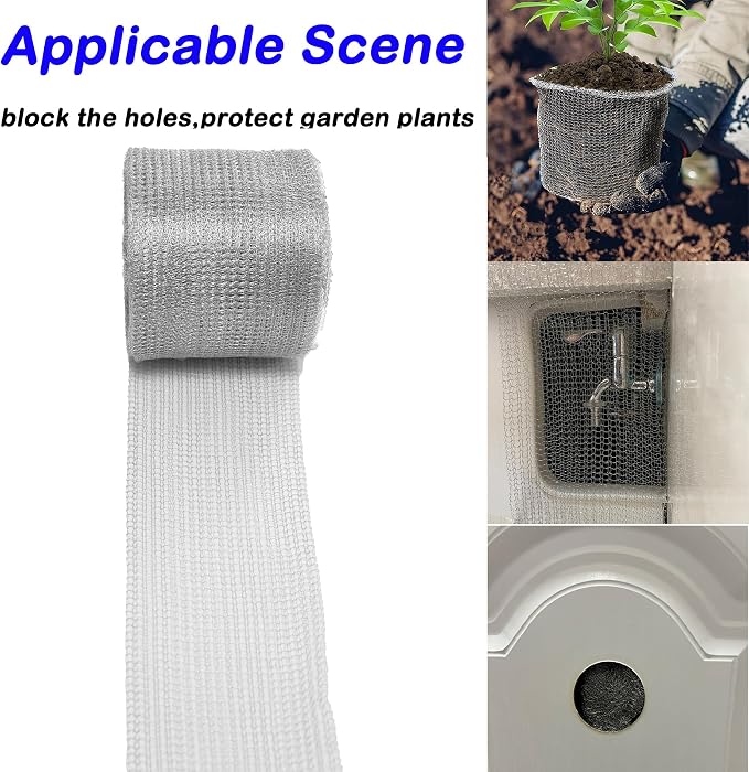 Wire Mesh for Mice Control 5 in X 36Ft, Hole Fill Fabric, Weep Holes Covers
