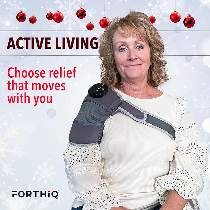 FORTHiQ RED+ Knee Massager with Heat and Red Light Therapy, Knee Brace with 5 Intensity Levels, 52 Red & Infrared Lights, Cordless, Adjustable for Knees, Elbows & Shoulders, FSA-HSA Eligible