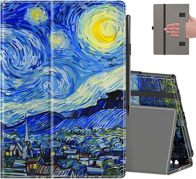 Case for All-New Amazon Fire HD 10 Tablet (13th/11th Generation 2023/2021 Release) 10.1 - Slim Folding Stand Cover with Auto Wake/Sleep Hand Strap &amp Stylus Pen Holder Black Cat