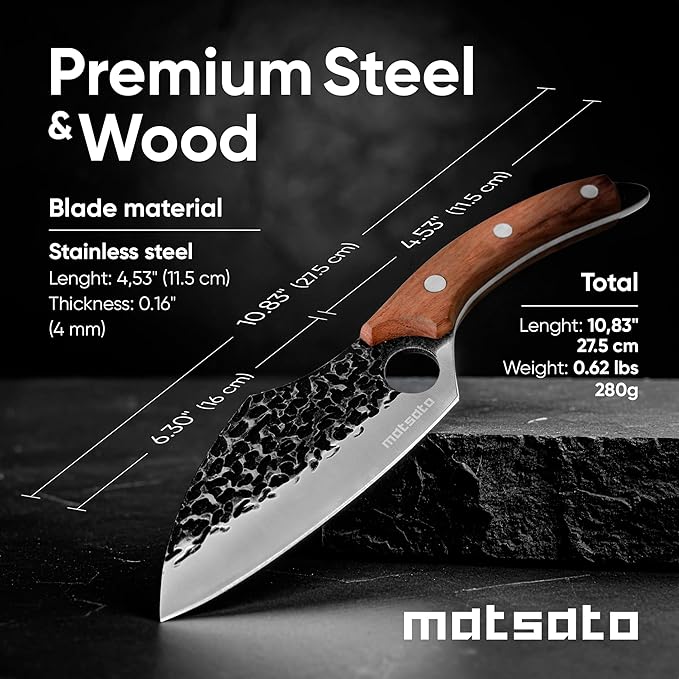 Matsato Japanese Steel Chef Knife – Kitchen Knife for Meat & Vegetables